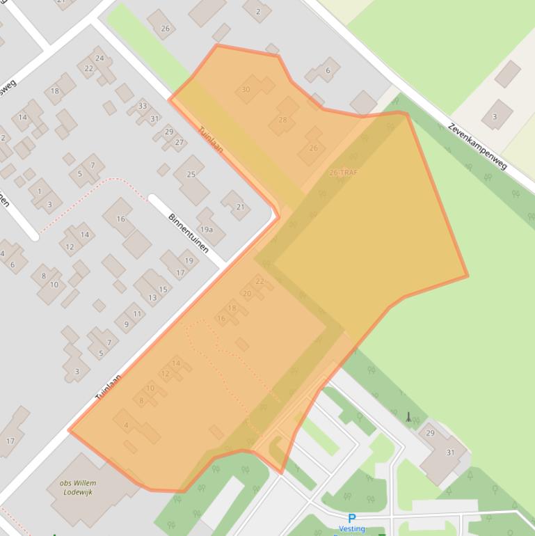 Kaart van postcodegebied 9545PD.