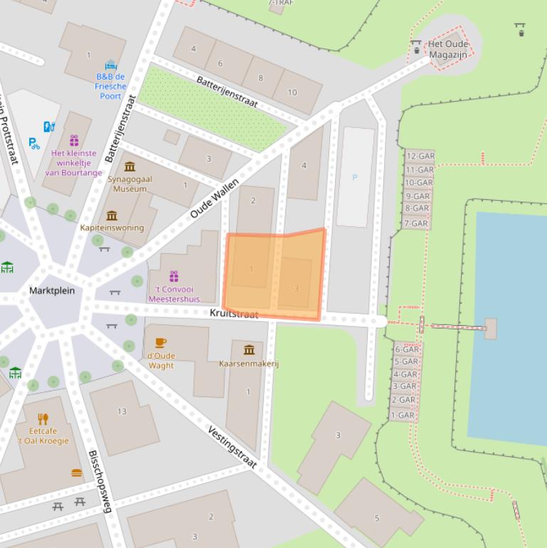 Kaart van postcodegebied 9545PM.