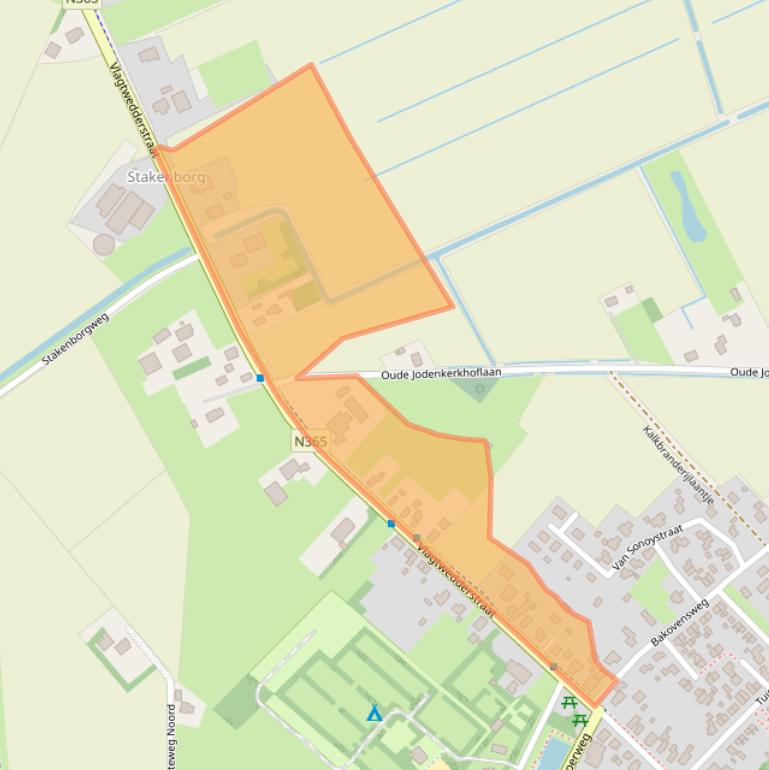 Kaart van postcodegebied 9545TB.