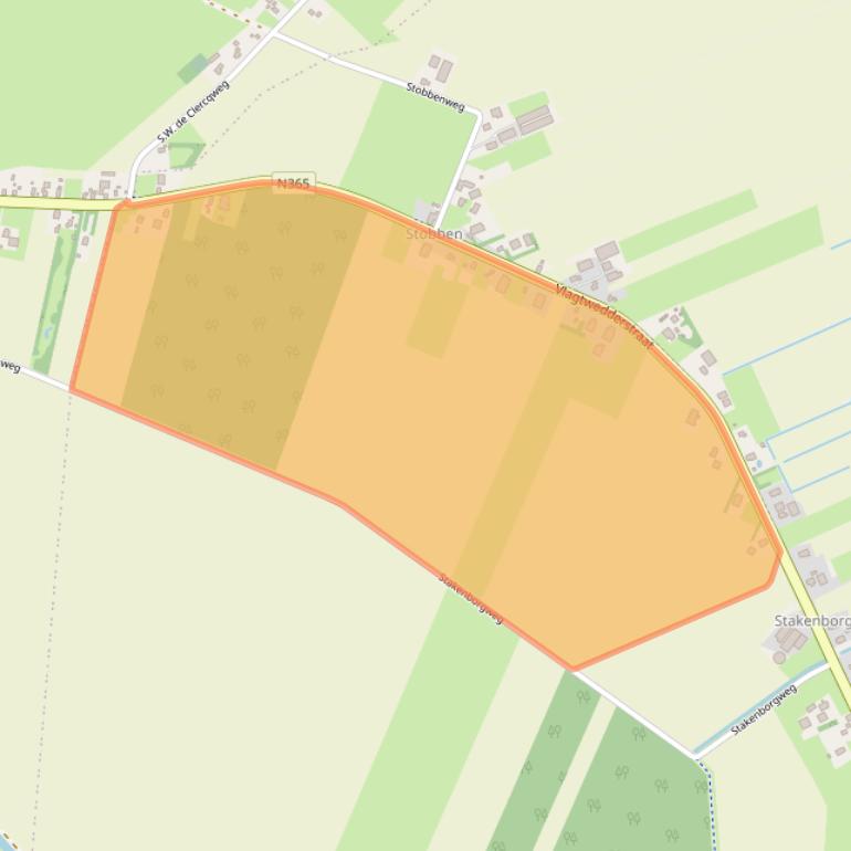 Kaart van postcodegebied 9545TC.