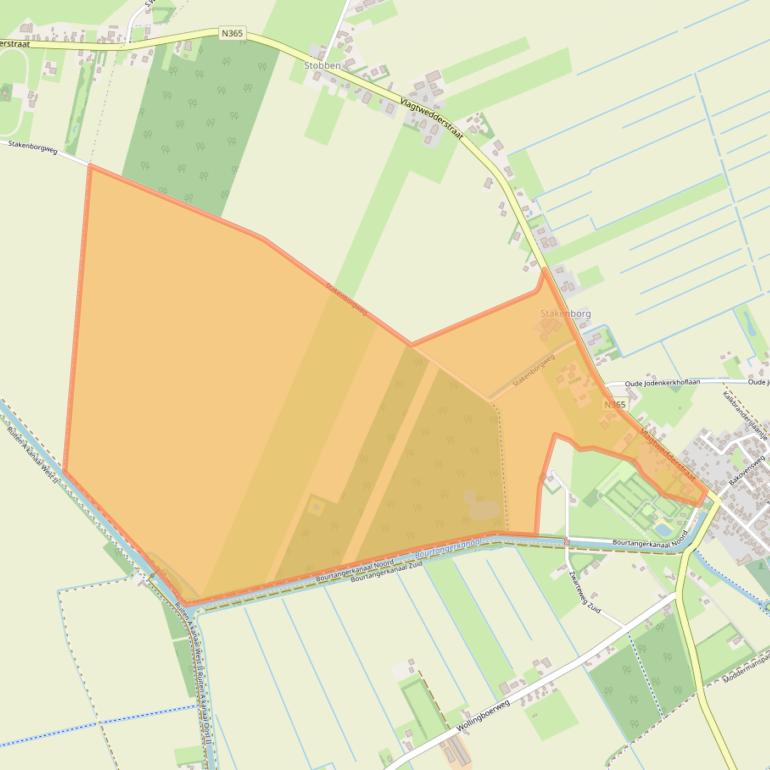 Kaart van postcodegebied 9545TD.