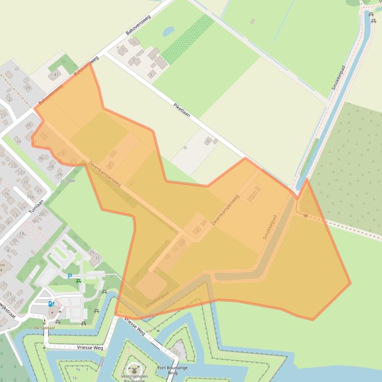 Kaart van postcodegebied 9545TM.