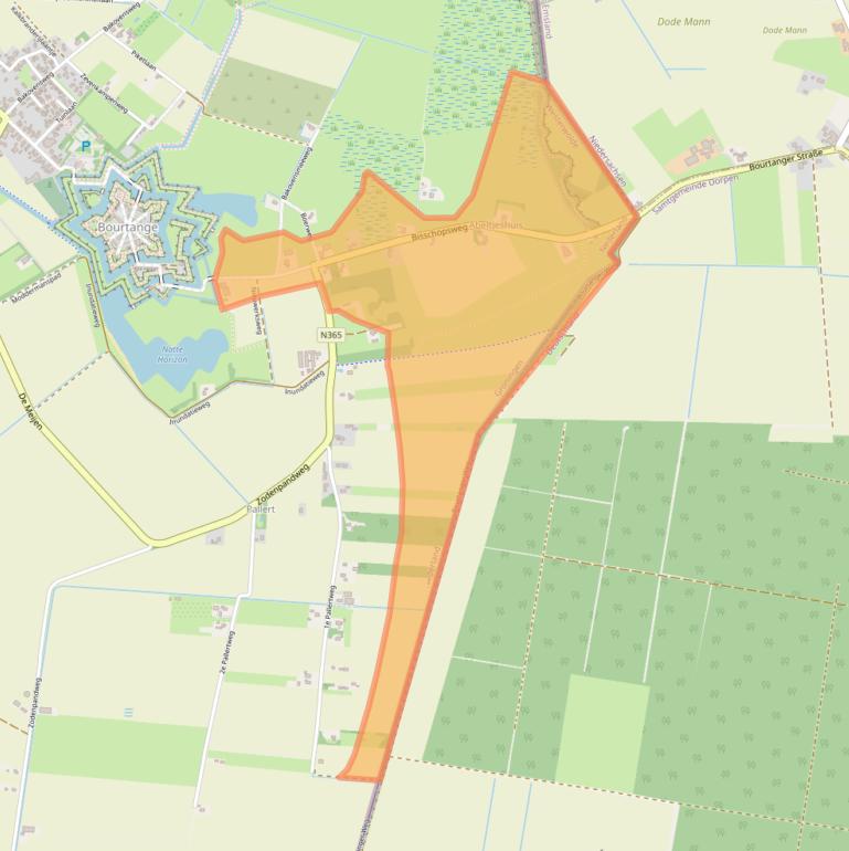 Kaart van postcodegebied 9545TN.
