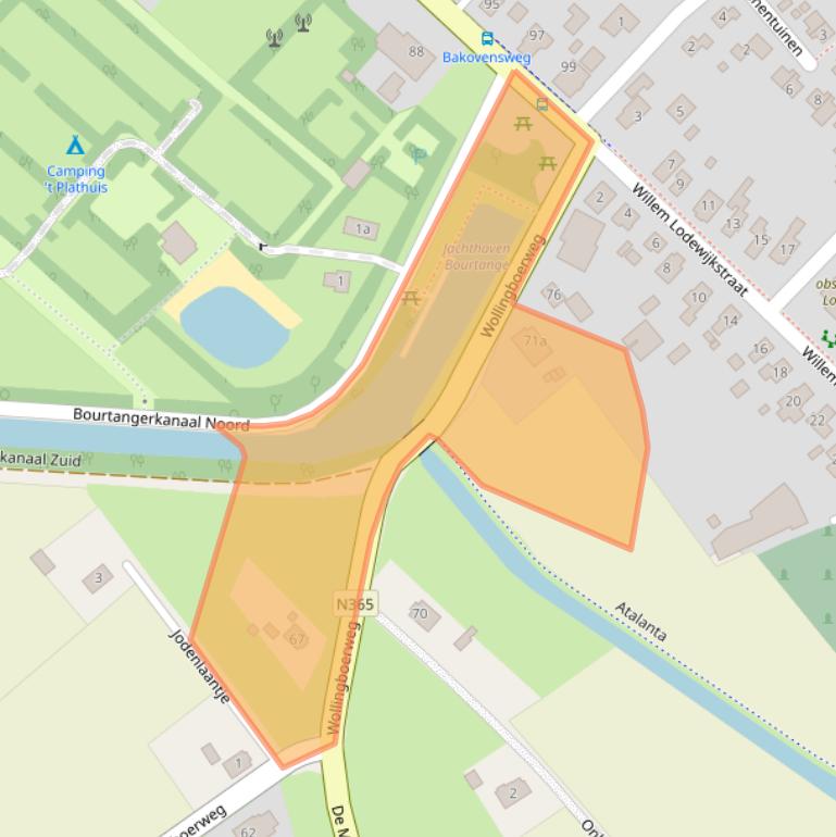 Kaart van postcodegebied 9545VB.