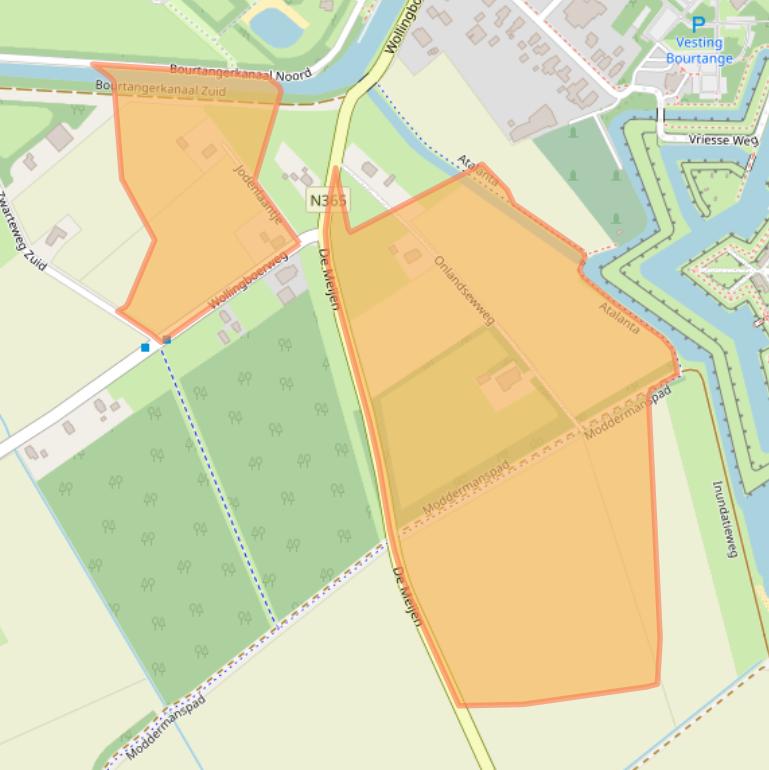 Kaart van postcodegebied 9545VK.