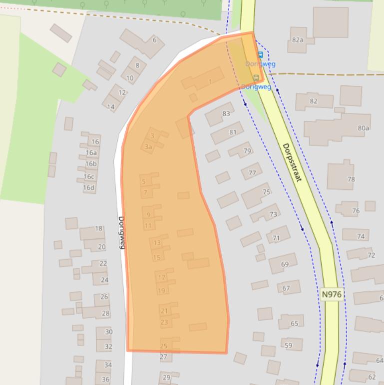 Kaart van postcodegebied 9551AK.