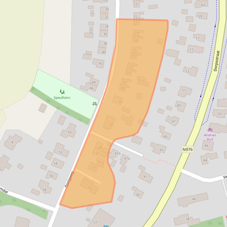 Kaart van postcodegebied 9551AL.