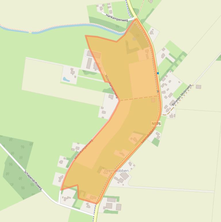 Kaart van postcodegebied 9551AP.