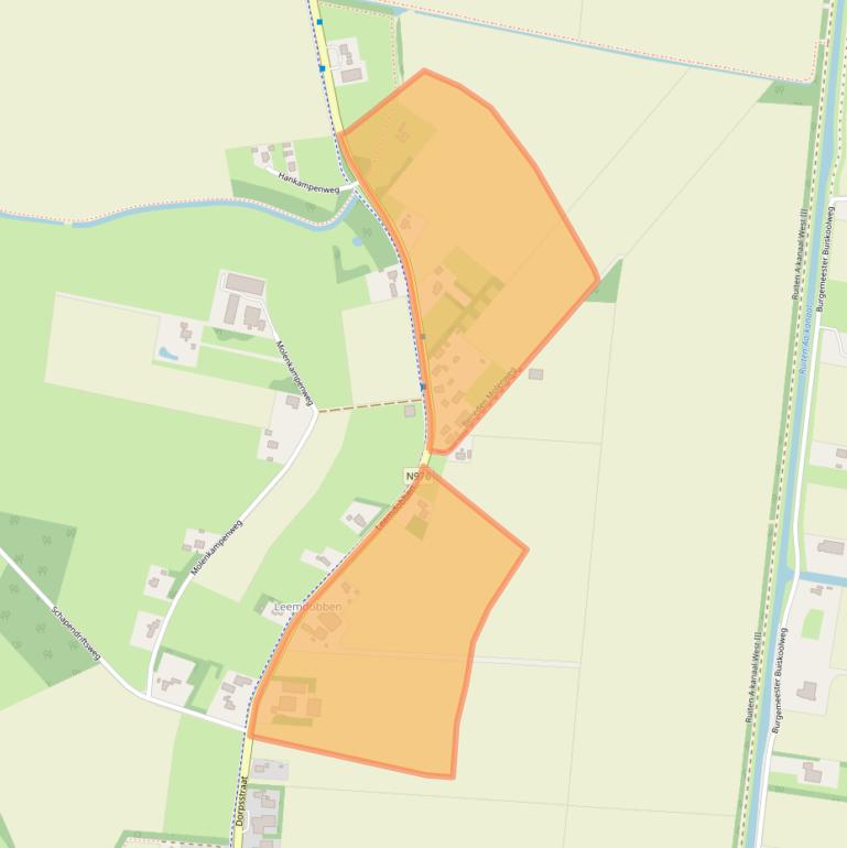 Kaart van postcodegebied 9551AR.