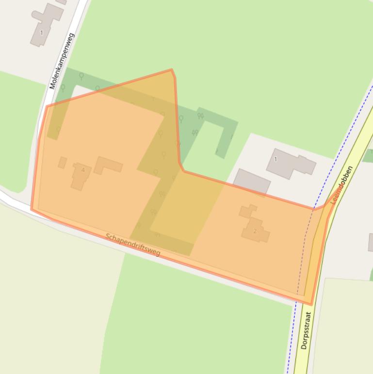 Kaart van postcodegebied 9551AS.