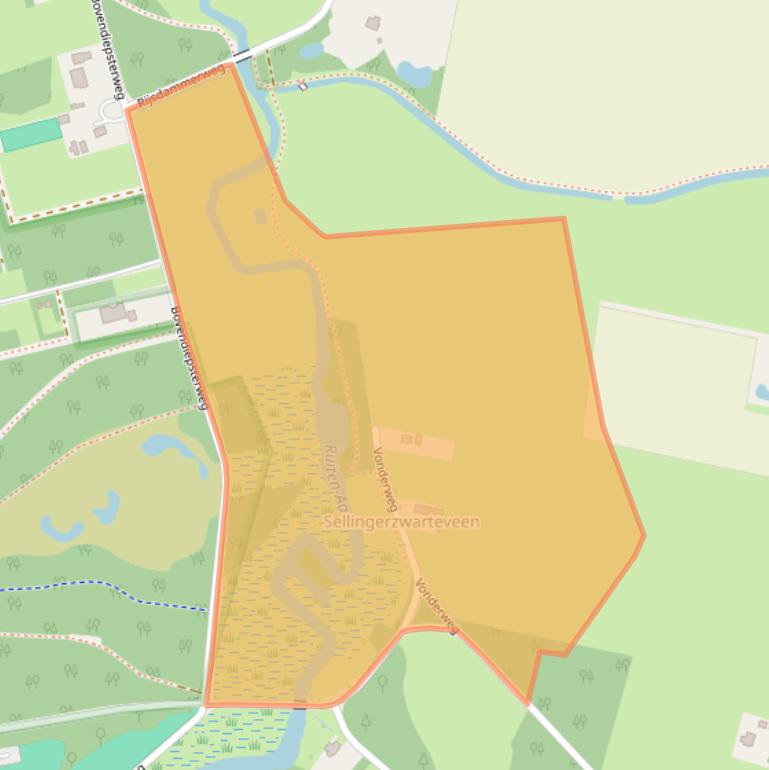 Kaart van postcodegebied 9551AT.