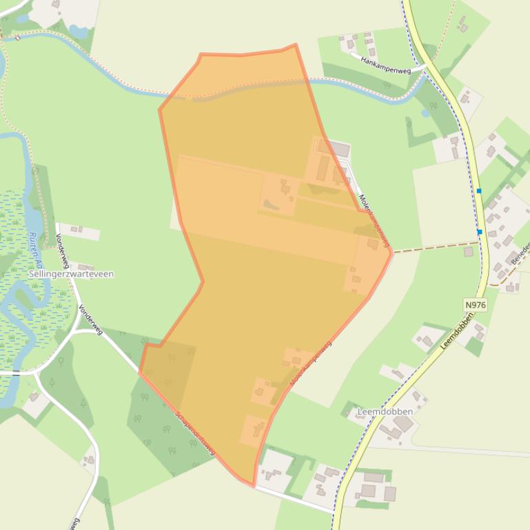 Kaart van postcodegebied 9551AV.