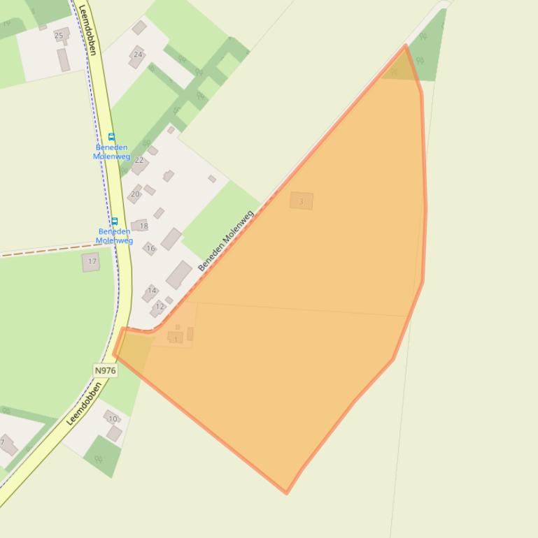 Kaart van postcodegebied 9551AW.