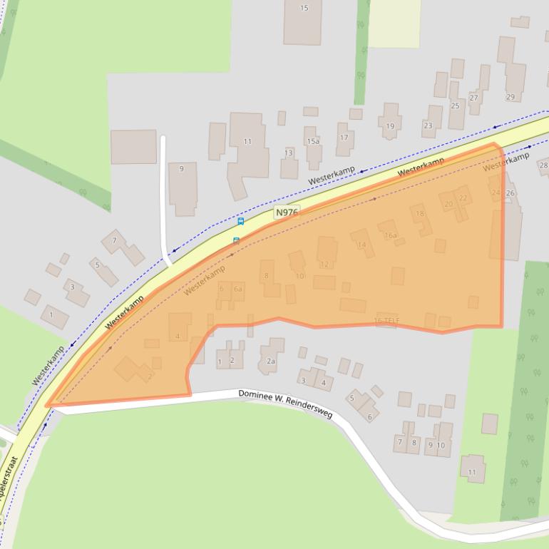 Kaart van postcodegebied 9551BE.