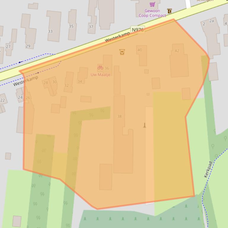 Kaart van postcodegebied 9551BG.