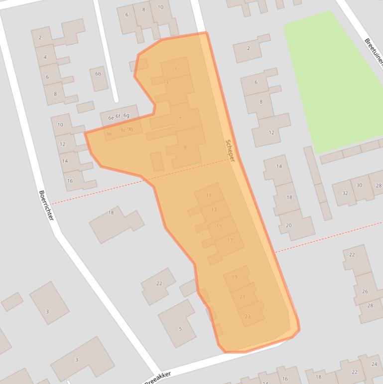 Kaart van postcodegebied 9551BN.