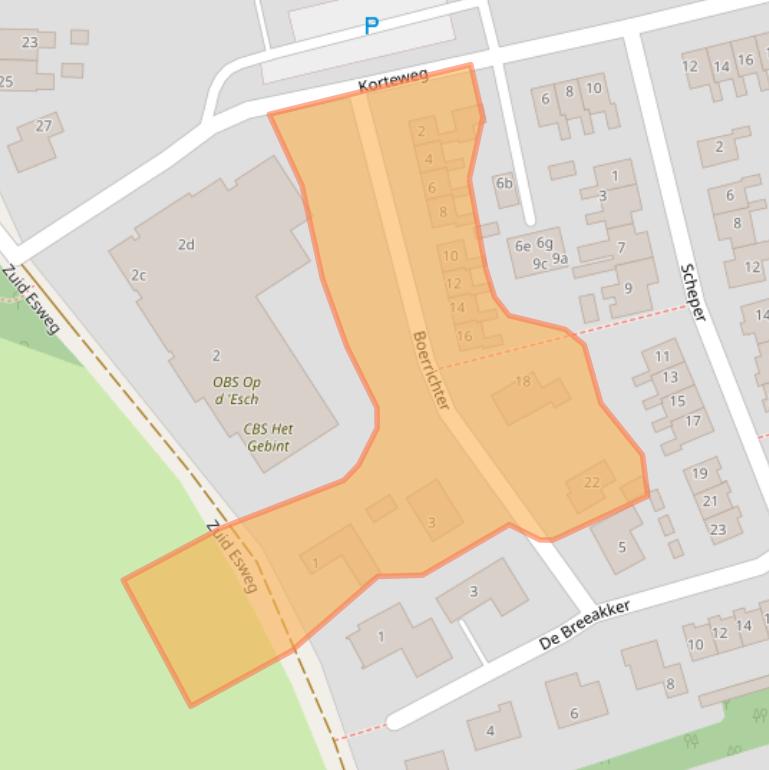 Kaart van postcodegebied 9551BS.