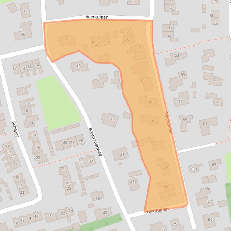 Kaart van postcodegebied 9551BZ.