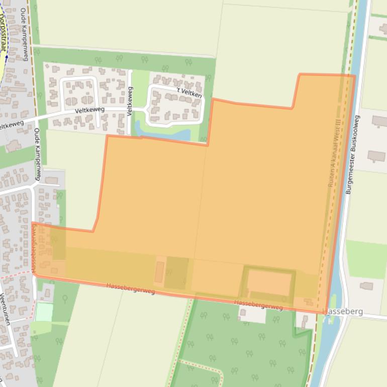 Kaart van postcodegebied 9551CB.
