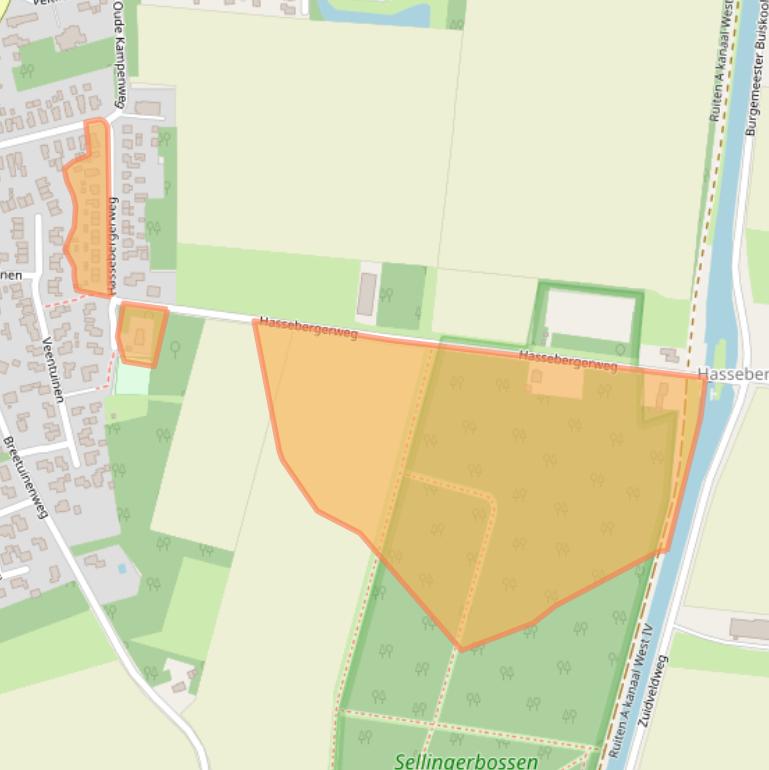 Kaart van postcodegebied 9551CD.