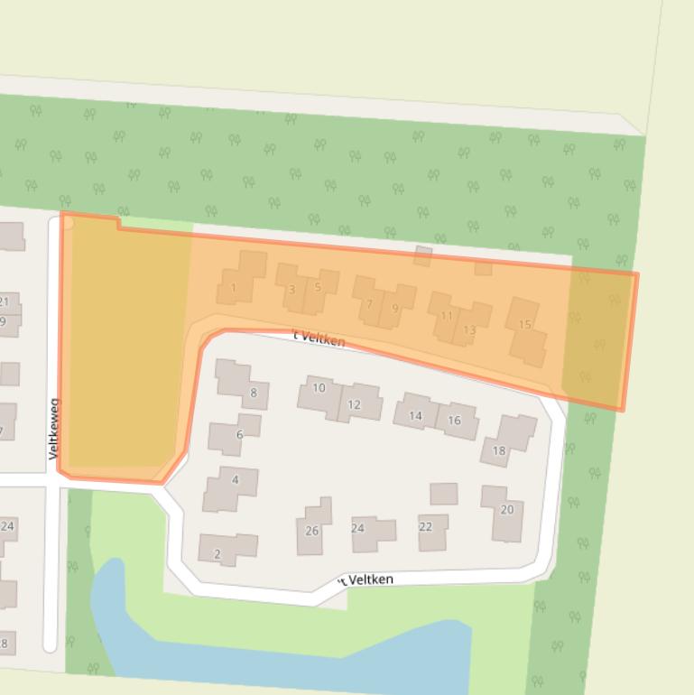 Kaart van postcodegebied 9551CK.