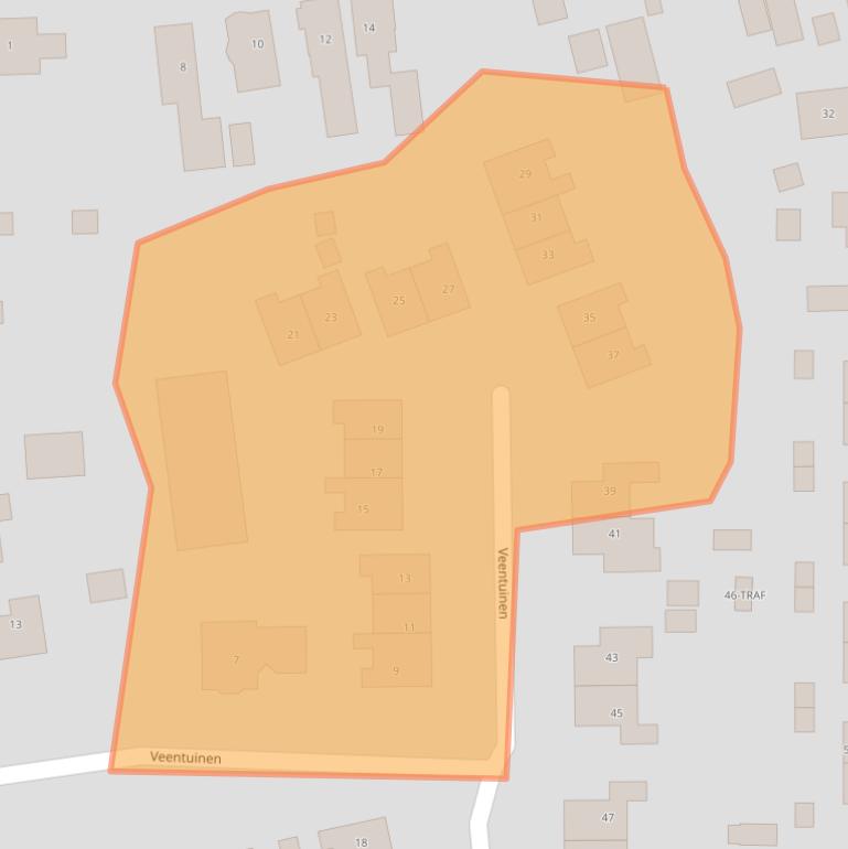 Kaart van postcodegebied 9551EA.