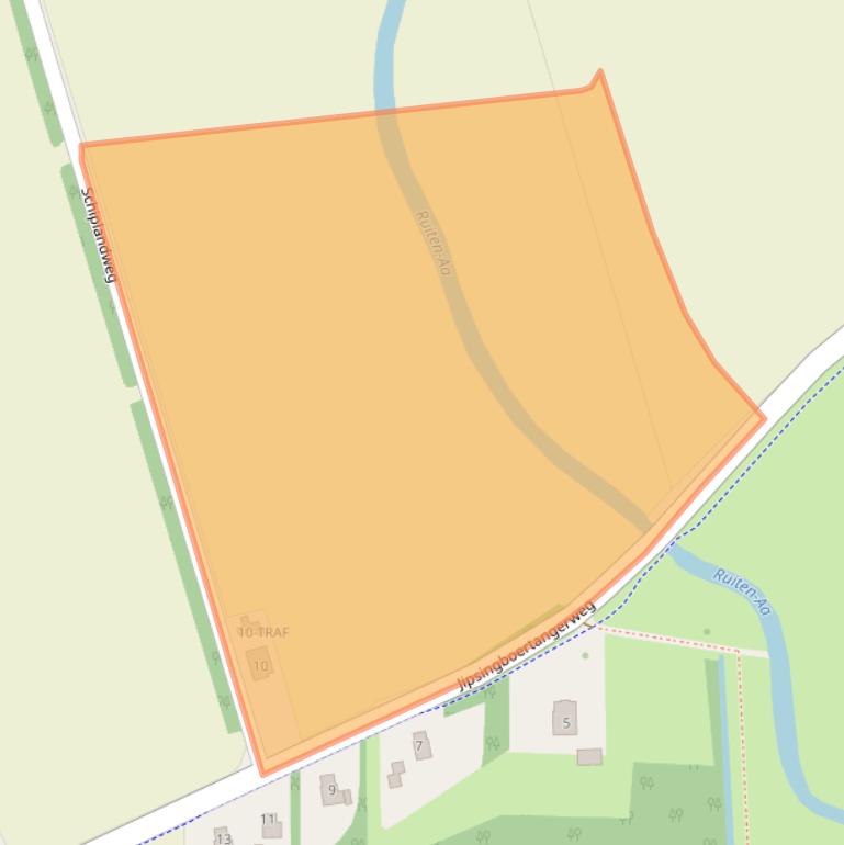 Kaart van postcodegebied 9551SZ.