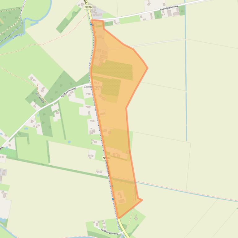Kaart van postcodegebied 9551TB.