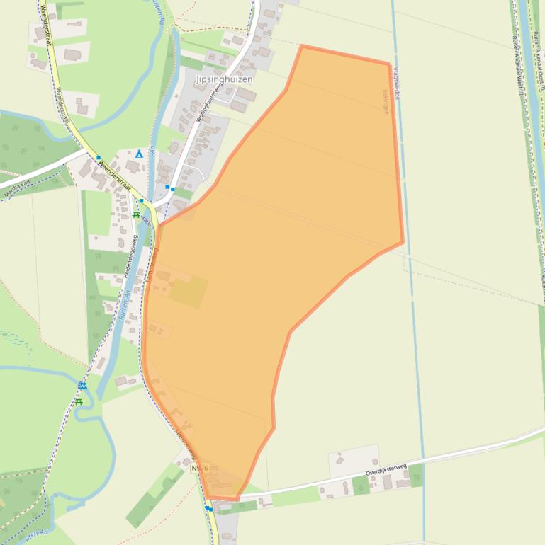 Kaart van postcodegebied 9551TC.