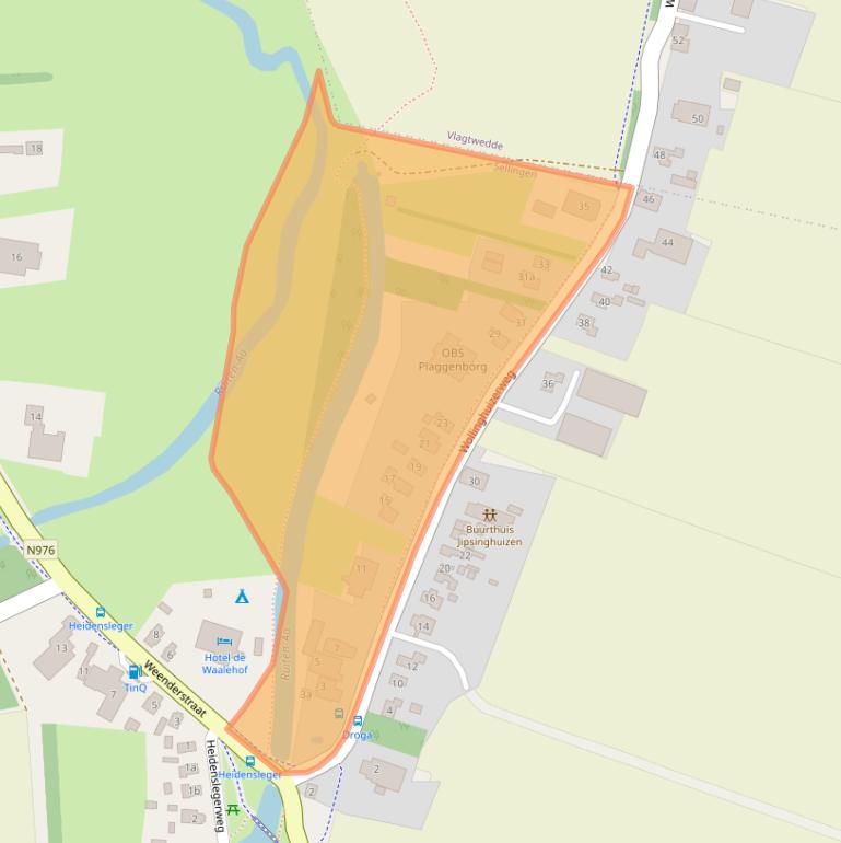 Kaart van postcodegebied 9551TG.