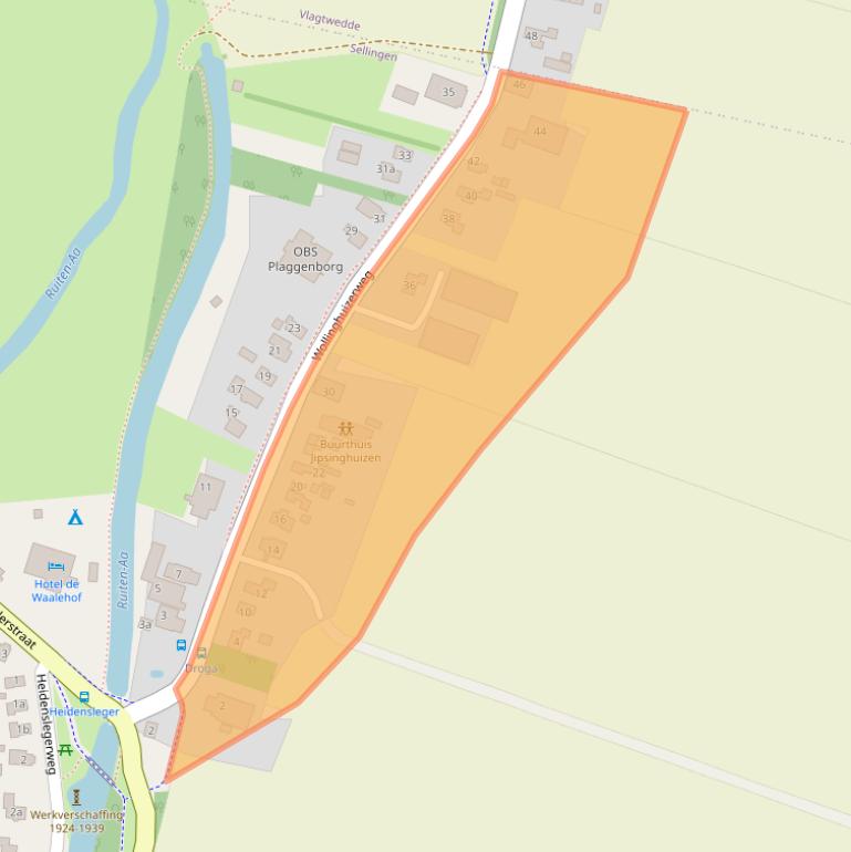 Kaart van postcodegebied 9551TH.