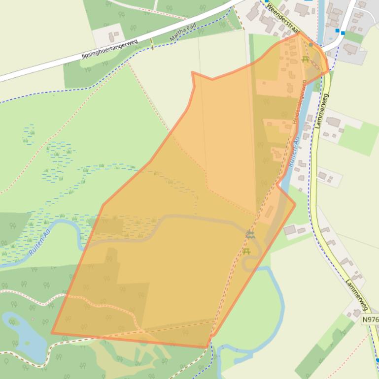 Kaart van postcodegebied 9551TV.