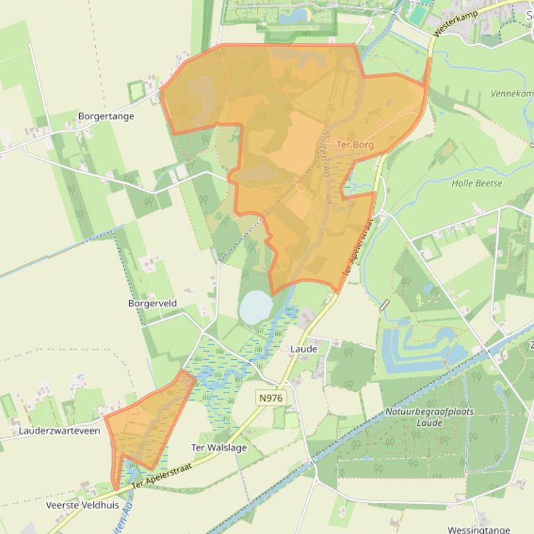 Kaart van postcodegebied 9551VA.