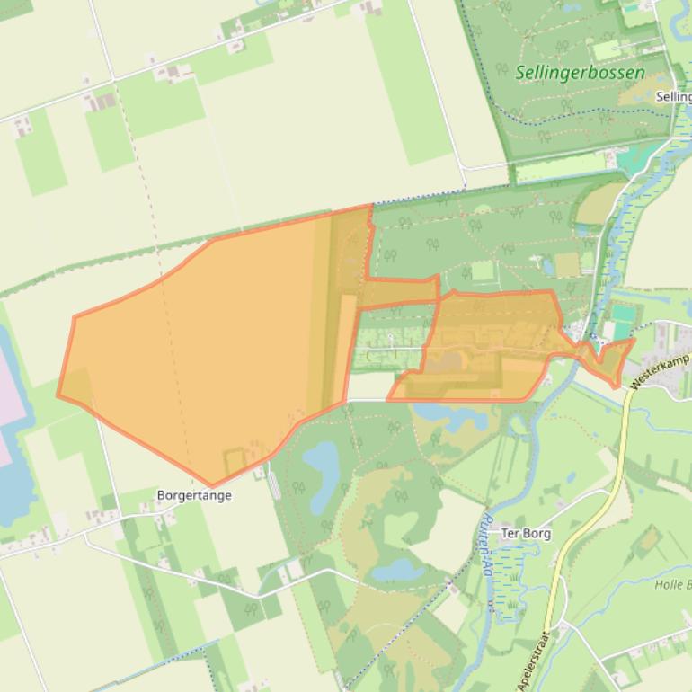 Kaart van postcodegebied 9551VE.