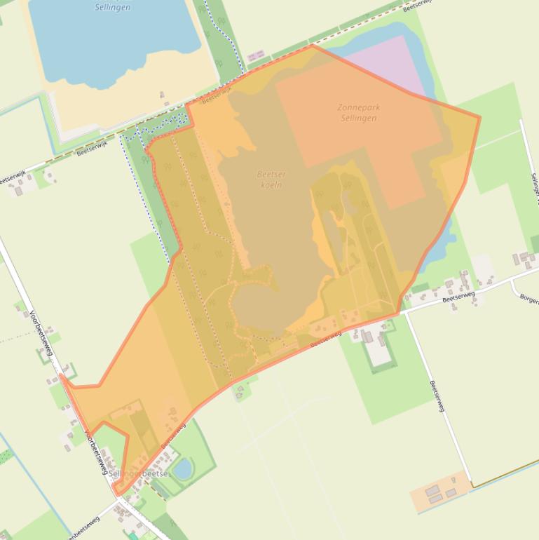 Kaart van postcodegebied 9551VH.