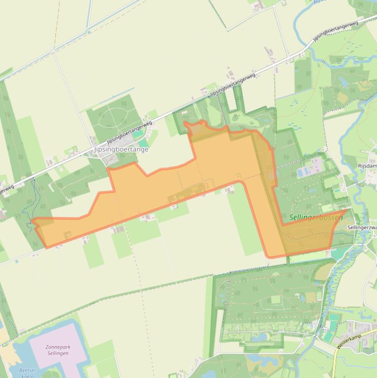 Kaart van postcodegebied 9551VV.