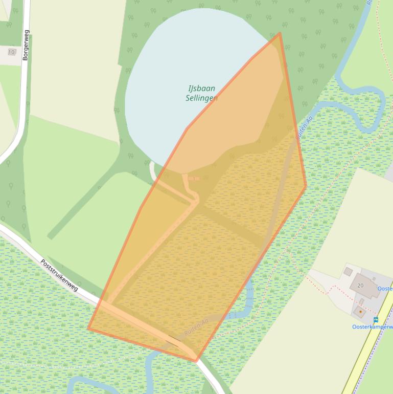 Kaart van postcodegebied 9551XC.