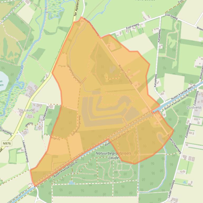 Kaart van postcodegebied 9551XD.