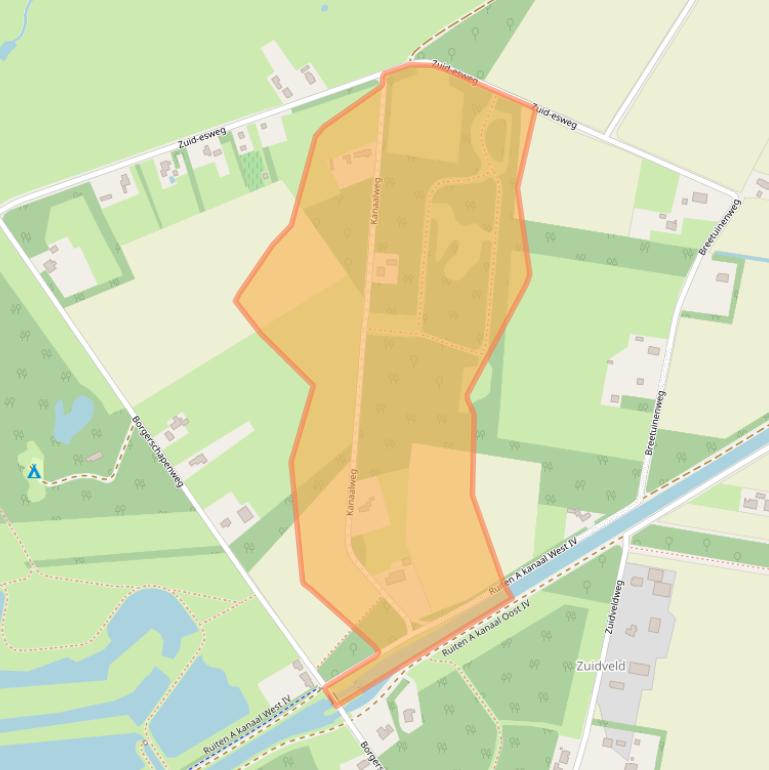 Kaart van postcodegebied 9551XG.