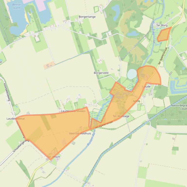 Kaart van postcodegebied 9551XK.