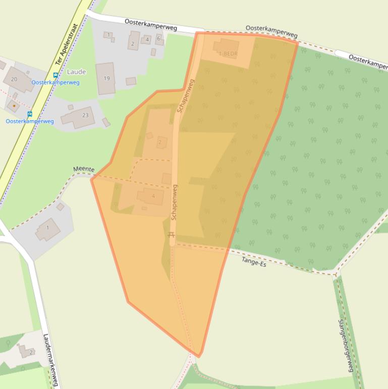 Kaart van postcodegebied 9551XM.