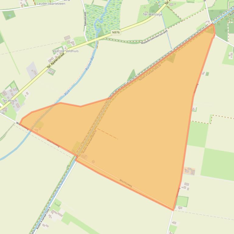 Kaart van postcodegebied 9551XR.