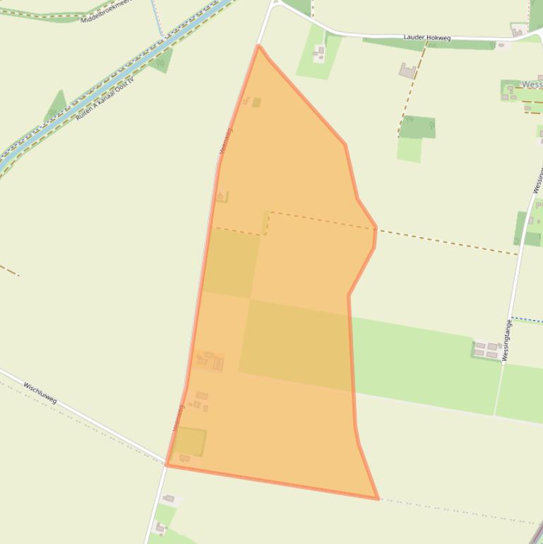 Kaart van postcodegebied 9551XT.