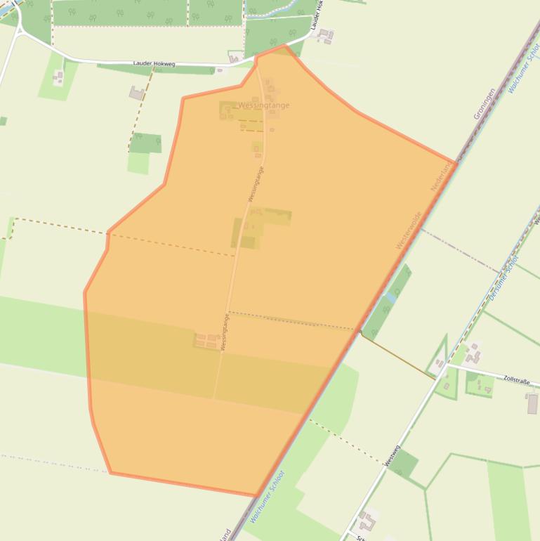 Kaart van postcodegebied 9551XW.