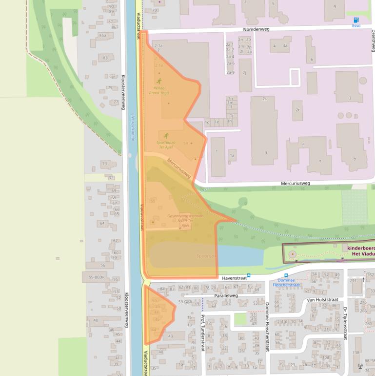 Kaart van postcodegebied 9561AC.