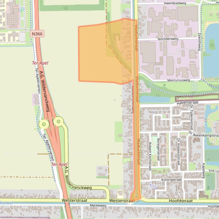 Kaart van postcodegebied 9561AS.