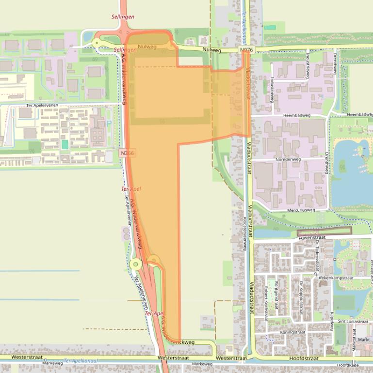 Kaart van postcodegebied 9561AT.