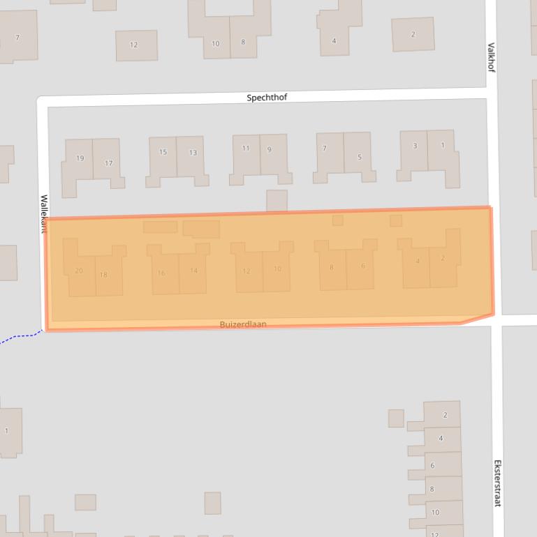 Kaart van postcodegebied 9561BB.