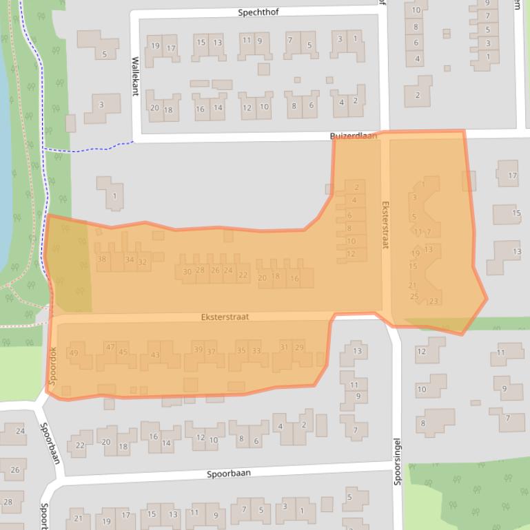 Kaart van postcodegebied 9561BC.