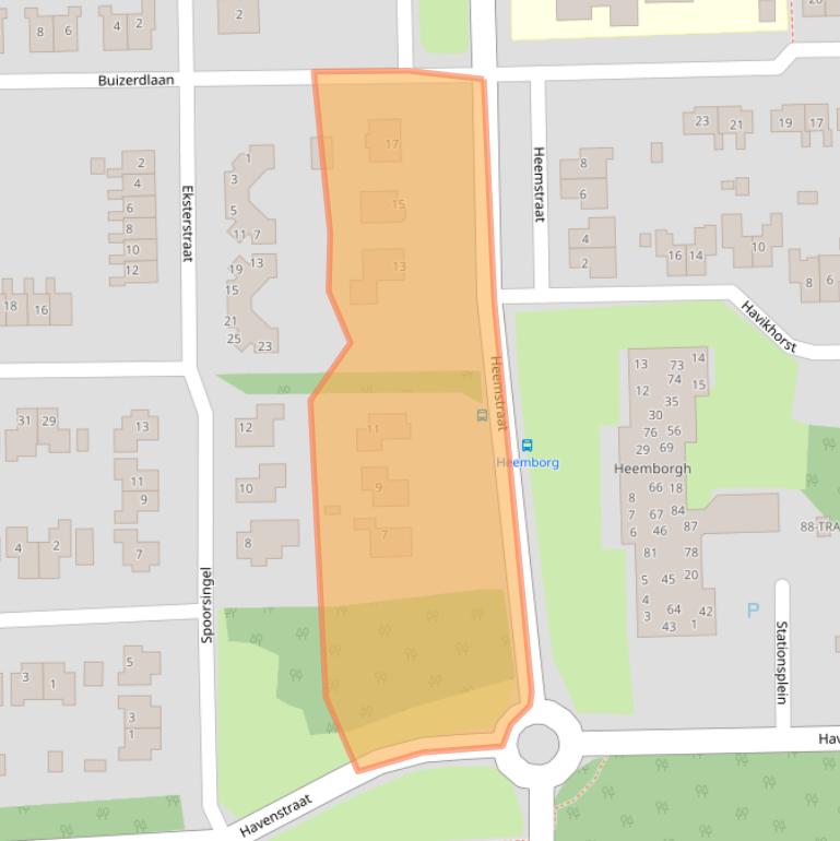 Kaart van postcodegebied 9561BR.